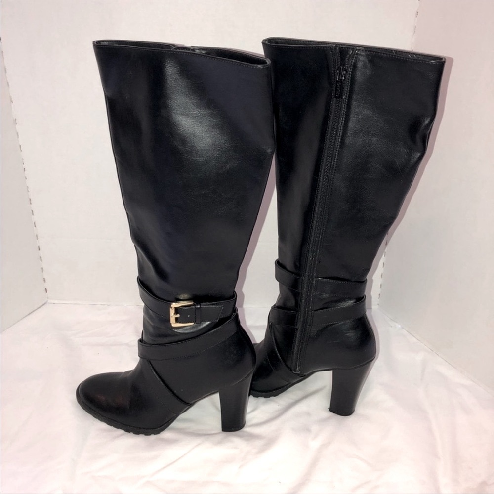 Chaps by Ralph Lauren Judith Faux Vegan Leather Knee High Heeled Boots, Size 6